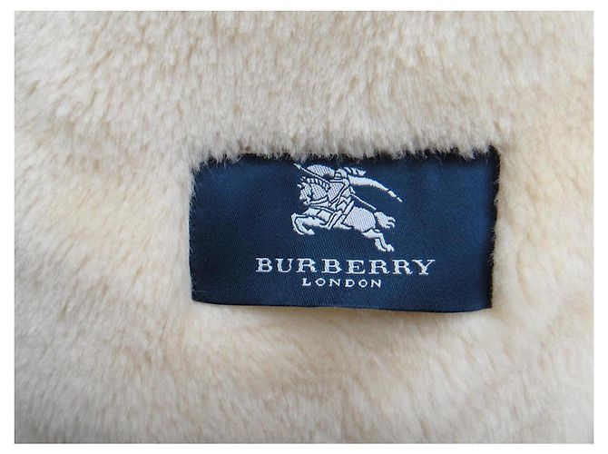 Giacca Burberry in shearling e pelle beige - vista 5