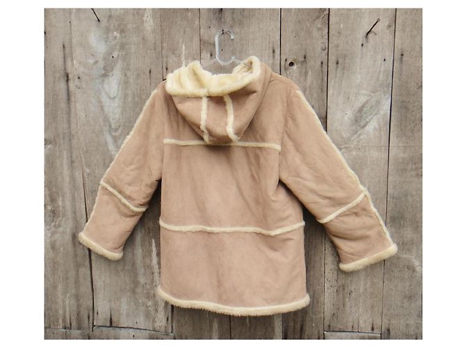 Giacca Burberry in shearling e pelle beige - vista 6