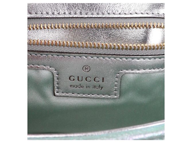 Borsa a mano Gucci Marmont in pelle blu iridescente Verde chiaro - vista 10