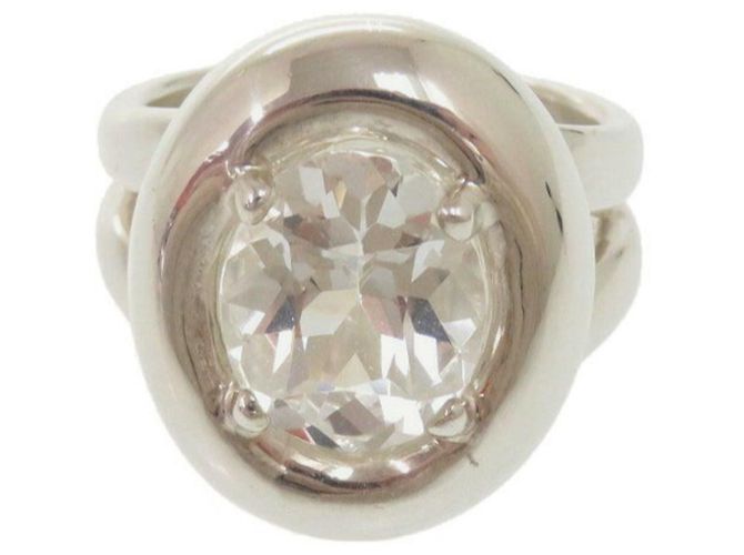 Ring Hermès Anello Hermes Gaucho in Argento 925 con Topazio Bianco - vista 3