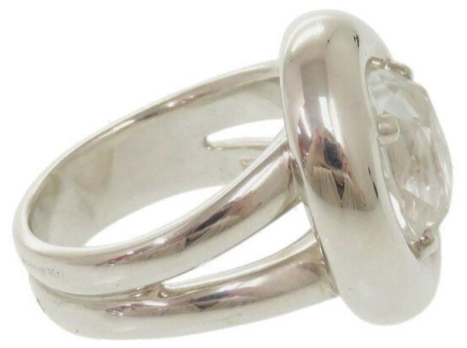 Ring Hermès Anello Hermes Gaucho in Argento 925 con Topazio Bianco - vista 4