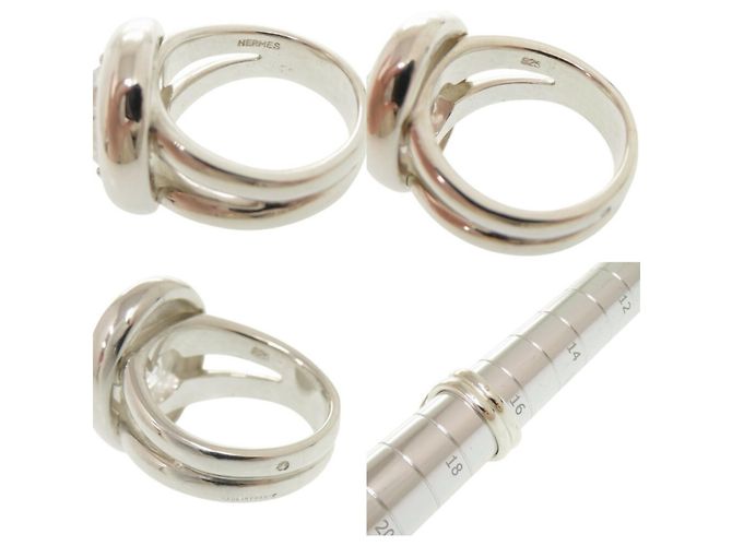 Ring Hermès Anello Hermes Gaucho in Argento 925 con Topazio Bianco - vista 7