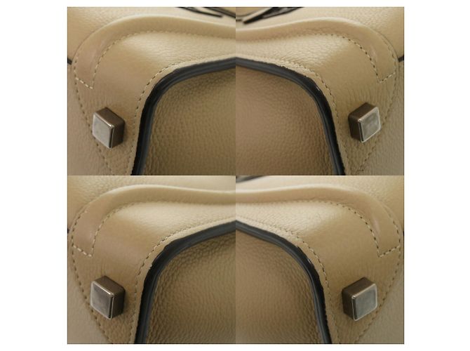 Céline Borsa a mano in pelle Celine Luggage Micro Shopper Beige - vista 6
