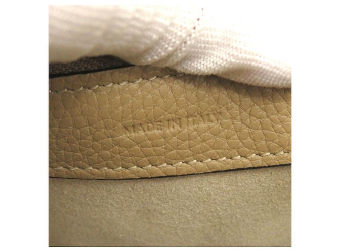 Céline Borsa a mano in pelle Celine Luggage Micro Shopper Beige - vista 9