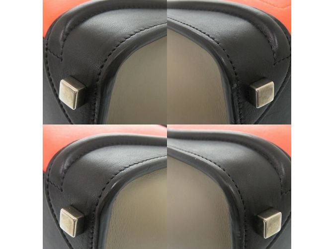 Céline Celine Luggage Micro Shopper Leather Multicolor Handbag Black Beige Orange - view 6