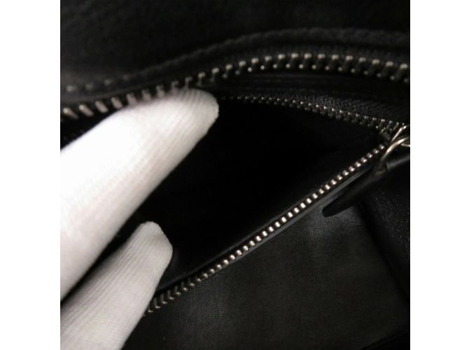 Céline Celine Luggage Micro Shopper Leather Multicolor Handbag Black Beige Orange - view 9