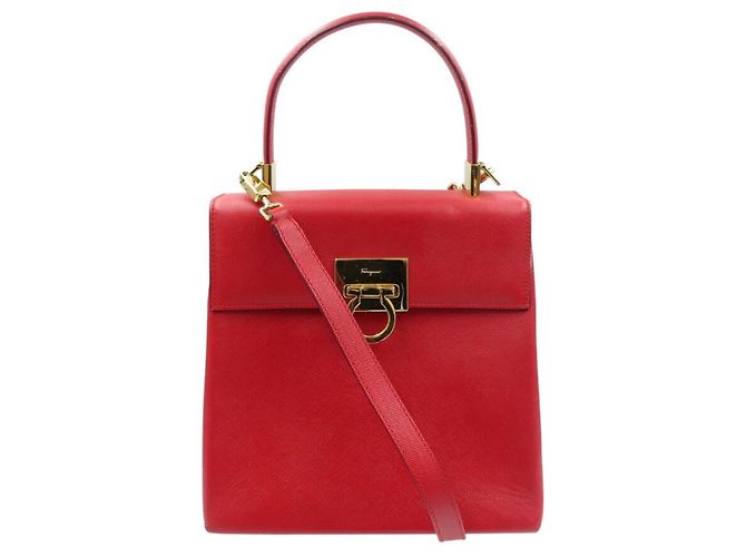 Borsa in pelle Salvatore Ferragamo Gancini AQ-21 0160 Rosso - vista 2