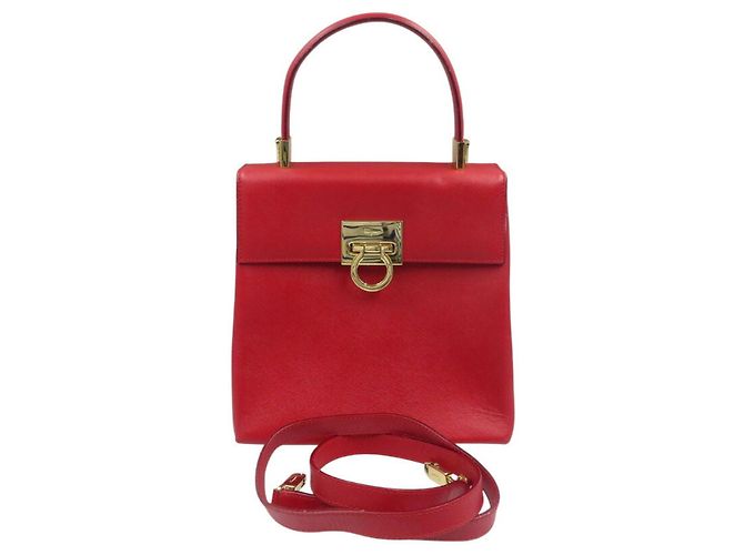 Borsa in pelle Salvatore Ferragamo Gancini AQ-21 0160 Rosso - vista 4
