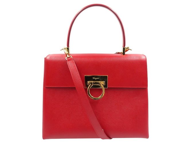 Borsa in pelle Salvatore Ferragamo Gancini AF-21 0290 Rosso - vista 2