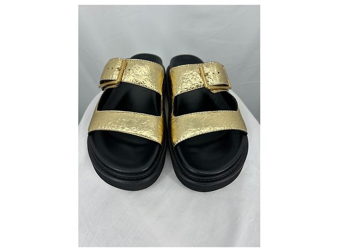Sandali Alpha Cecilia Zadig & Voltaire in pelle dorata Nero D'oro Gold hardware - vista 3
