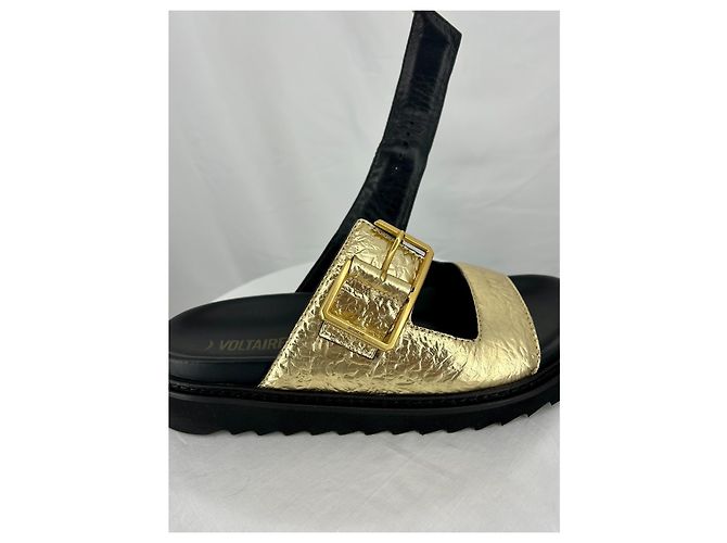 Sandali Alpha Cecilia Zadig & Voltaire in pelle dorata Nero D'oro Gold hardware - vista 8