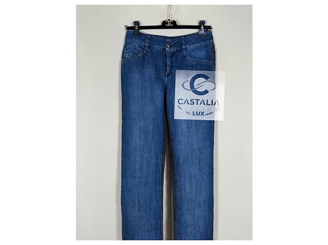 Chanel CC Knopf Bicolor Jeans 36 FR Mehrfarben - Ansicht 2