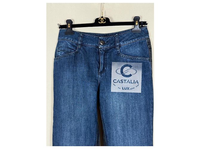 Chanel CC Knopf Bicolor Jeans 36 FR Mehrfarben - Ansicht 4