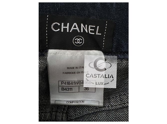 Chanel CC Knopf Bicolor Jeans 36 FR Mehrfarben - Ansicht 8