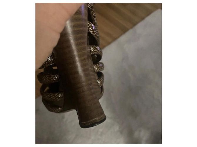 Sandali con zeppa Bottega Veneta in pelle marrone - vista 5