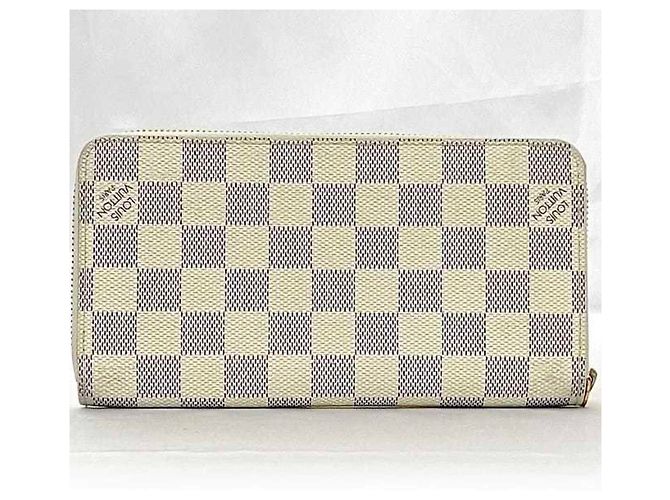 Cartera larga de lona Damier gris y blanco Louis Vuitton Castaño - vista 3