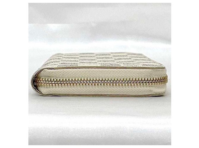 Cartera larga de lona Damier gris y blanco Louis Vuitton Castaño - vista 4