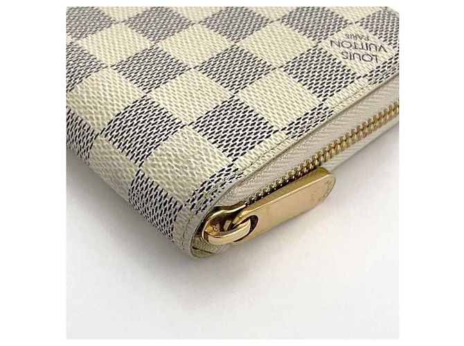 Cartera larga de lona Damier gris y blanco Louis Vuitton Castaño - vista 5