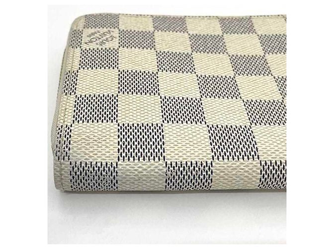Cartera larga de lona Damier gris y blanco Louis Vuitton Castaño - vista 6