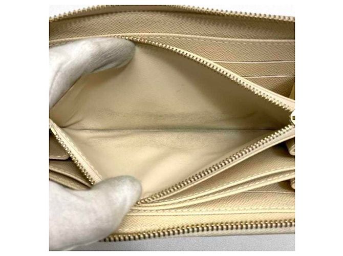 Cartera larga de lona Damier gris y blanco Louis Vuitton Castaño - vista 8