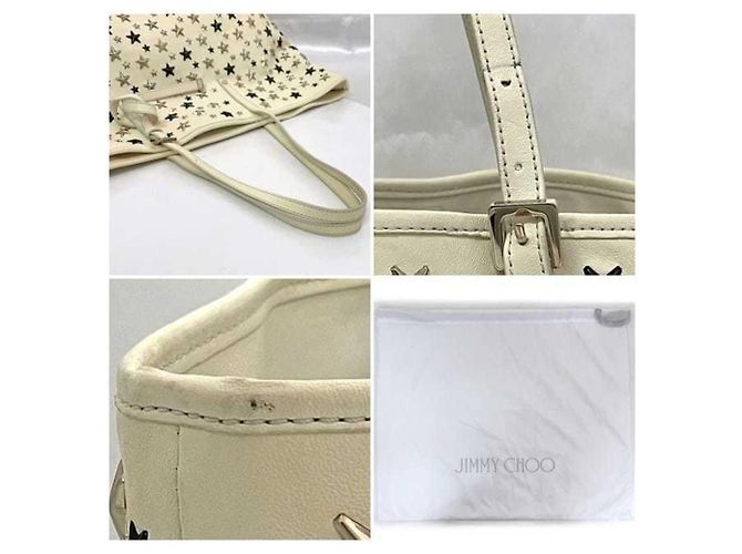 Borsa tote in pelle crema e bianca Jimmy Choo Bianco Crudo - vista 11