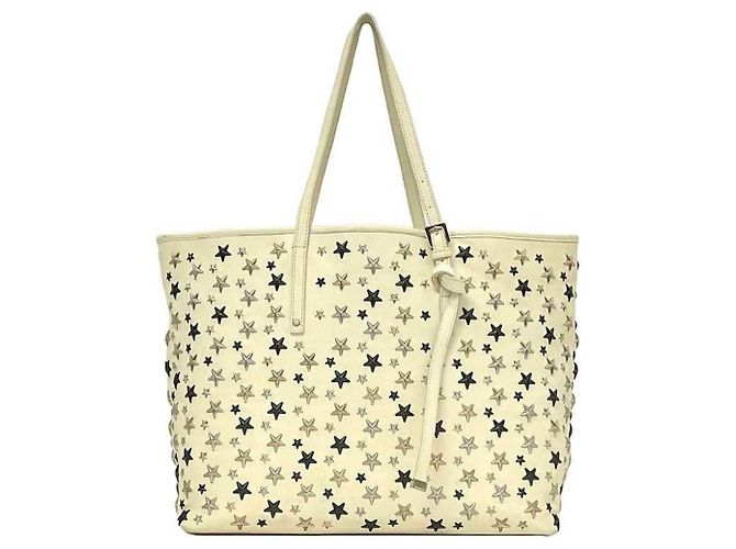 Borsa tote in pelle crema e bianca Jimmy Choo Bianco Crudo - vista 2