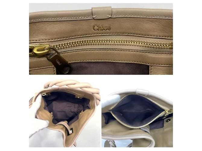 Borsa a spalla in pelle beige e marrone Chloé - vista 10