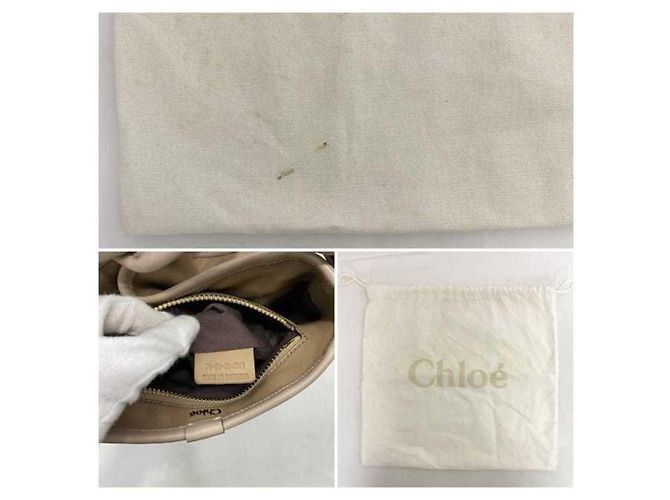 Borsa a spalla in pelle beige e marrone Chloé - vista 11