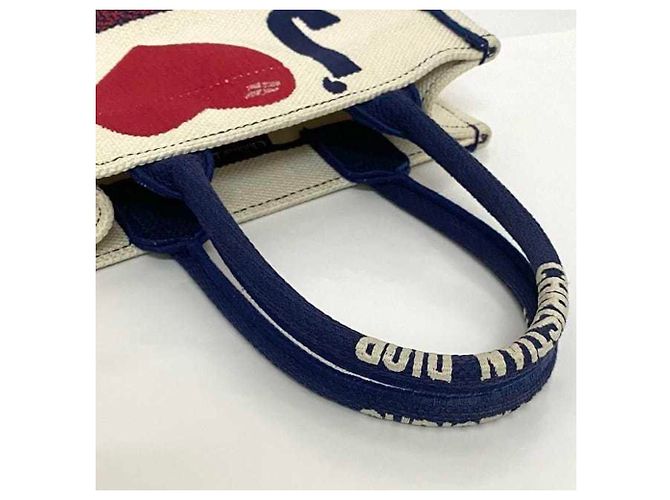 Borsa Christian Dior Book Tote Bianco Rosso Blu navy - vista 10