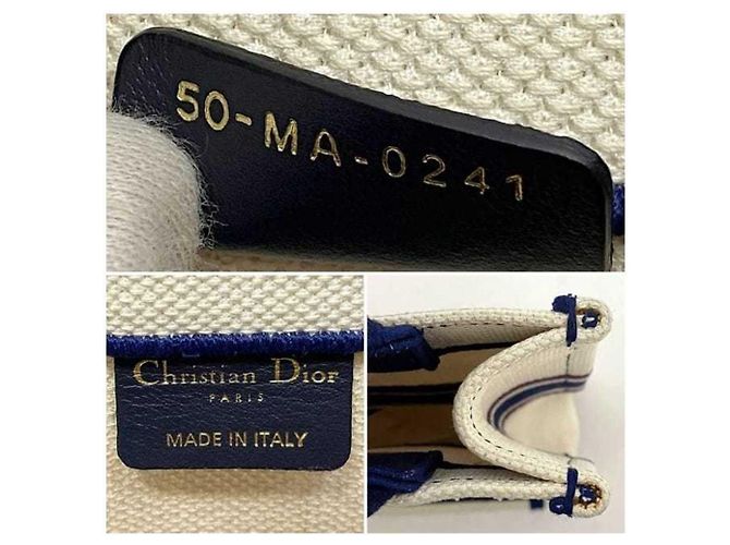 Borsa Christian Dior Book Tote Bianco Rosso Blu navy - vista 8