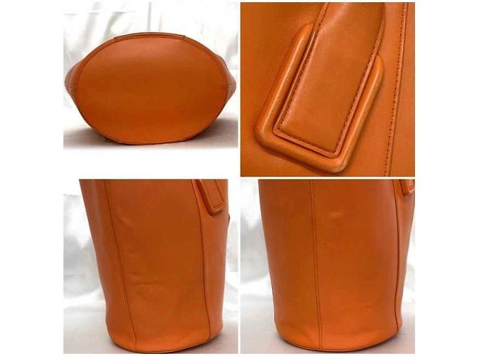 Oranger Leder-Shopper von Bottega Veneta - Ansicht 4