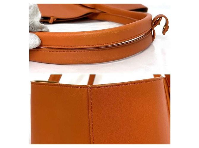 Oranger Leder-Shopper von Bottega Veneta - Ansicht 5