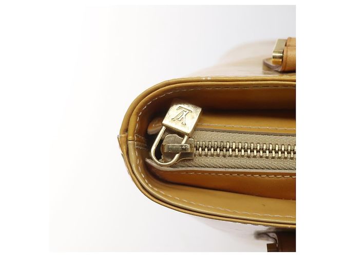 LOUIS VUITTON Monogram Vernis Houston Borsa a Mano Beige M91004 LV Auth ki5519 - vista 15