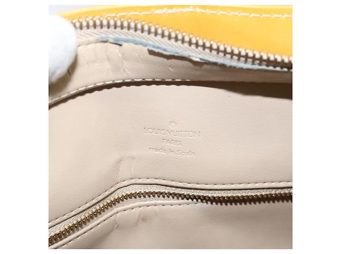 LOUIS VUITTON Monogram Vernis Houston Borsa a Mano Beige M91004 LV Auth ki5519 - vista 16
