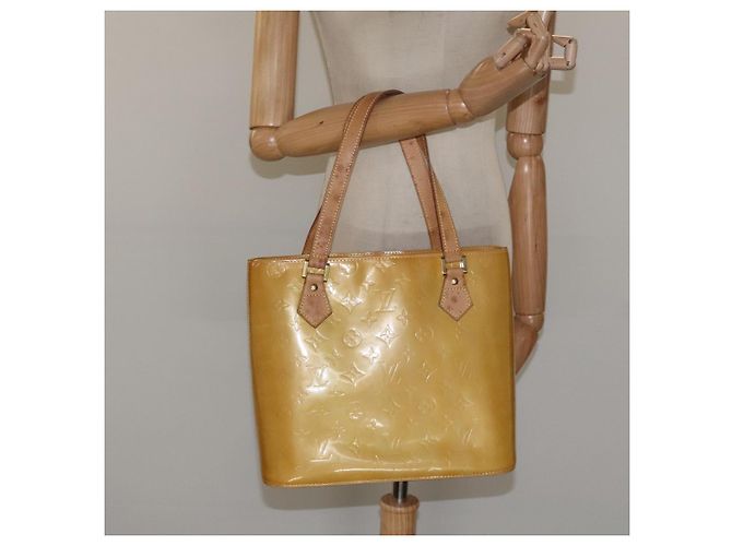 LOUIS VUITTON Monogram Vernis Houston Borsa a Mano Beige M91004 LV Auth ki5519 - vista 23
