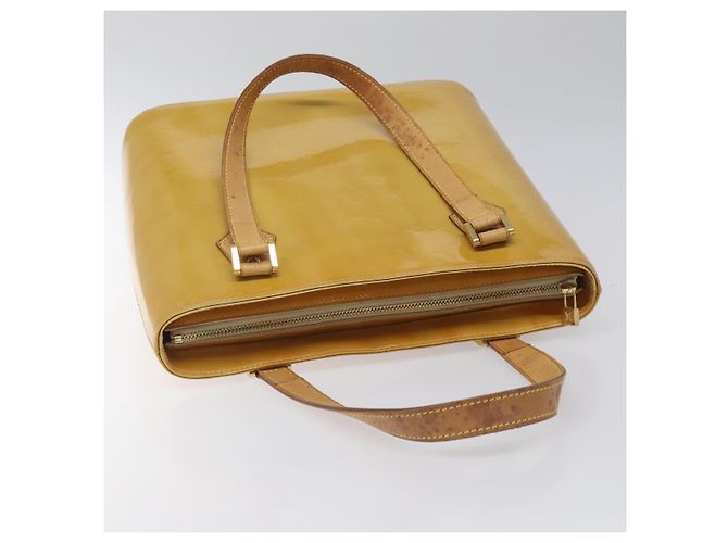 LOUIS VUITTON Monogram Vernis Houston Borsa a Mano Beige M91004 LV Auth ki5519 - vista 6