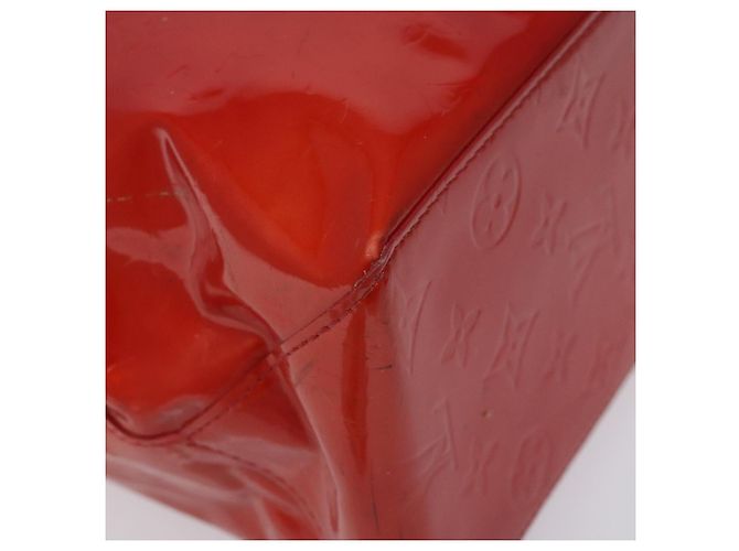 LOUIS VUITTON Monogram Vernis Reade MM Borsa a Mano Rossa M91086 LV Auth KD215 Rosso - vista 11