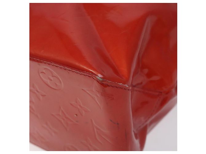 LOUIS VUITTON Monogram Vernis Reade MM Borsa a Mano Rossa M91086 LV Auth KD215 Rosso - vista 12