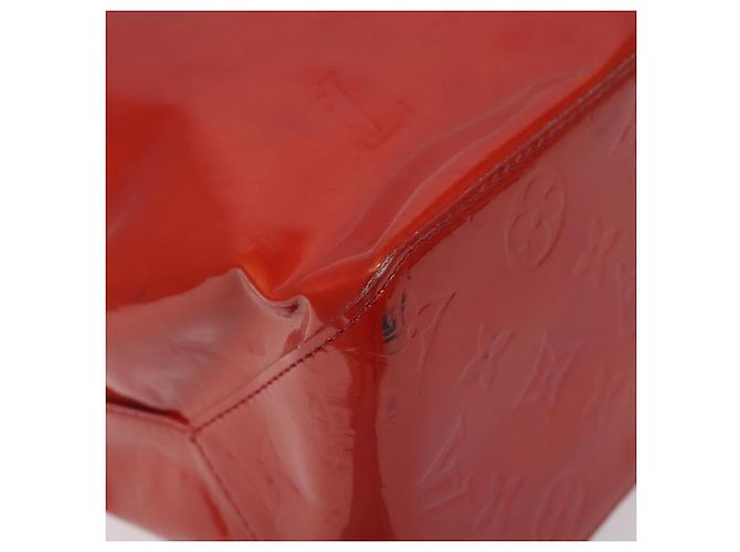 LOUIS VUITTON Monogram Vernis Reade MM Borsa a Mano Rossa M91086 LV Auth KD215 Rosso - vista 13