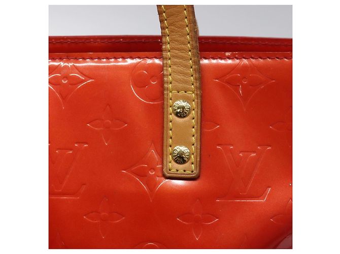 LOUIS VUITTON Monogram Vernis Reade MM Borsa a Mano Rossa M91086 LV Auth KD215 Rosso - vista 14