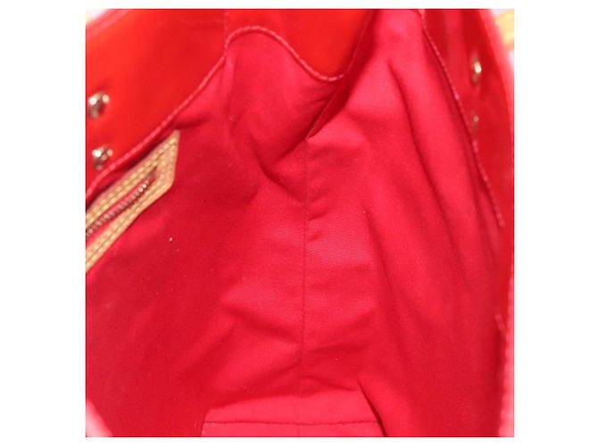 LOUIS VUITTON Monogram Vernis Reade MM Borsa a Mano Rossa M91086 LV Auth KD215 Rosso - vista 17