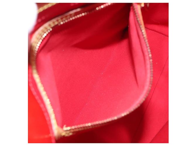 LOUIS VUITTON Monogram Vernis Reade MM Borsa a Mano Rossa M91086 LV Auth KD215 Rosso - vista 19