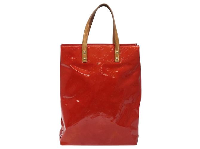 LOUIS VUITTON Monogram Vernis Reade MM Borsa a Mano Rossa M91086 LV Auth KD215 Rosso - vista 2