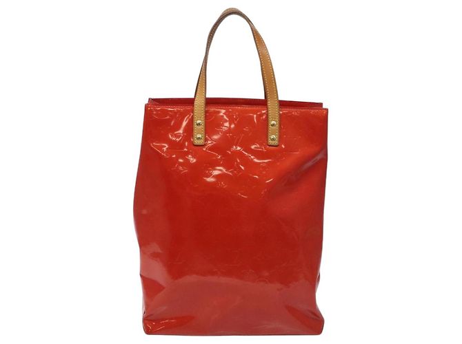 LOUIS VUITTON Monogram Vernis Reade MM Borsa a Mano Rossa M91086 LV Auth KD215 Rosso - vista 3