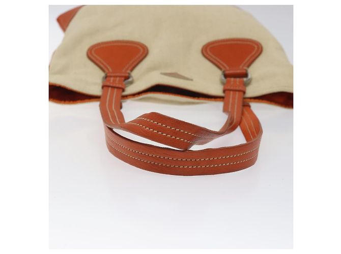 PRADA Borsa a mano in tela beige argento Auth EC559 - vista 7