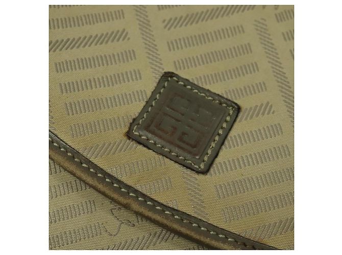 Bolsa de ombro GIVENCHY em lona de couro bege ouro Auth bs23699 Dourado - vista 15