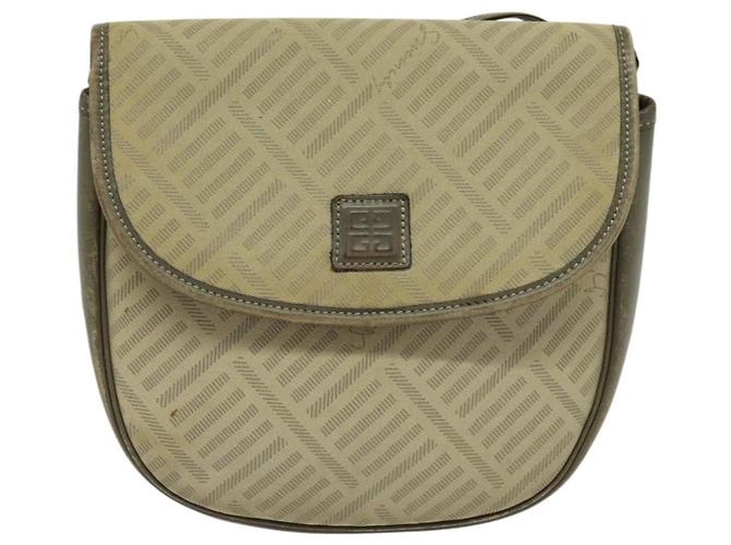 Bolsa de ombro GIVENCHY em lona de couro bege ouro Auth bs23699 Dourado - vista 2