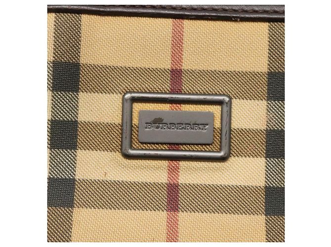 Borsa Tote Burberry Nova Check in PVC beige e marrone Auth BA619 - vista 14