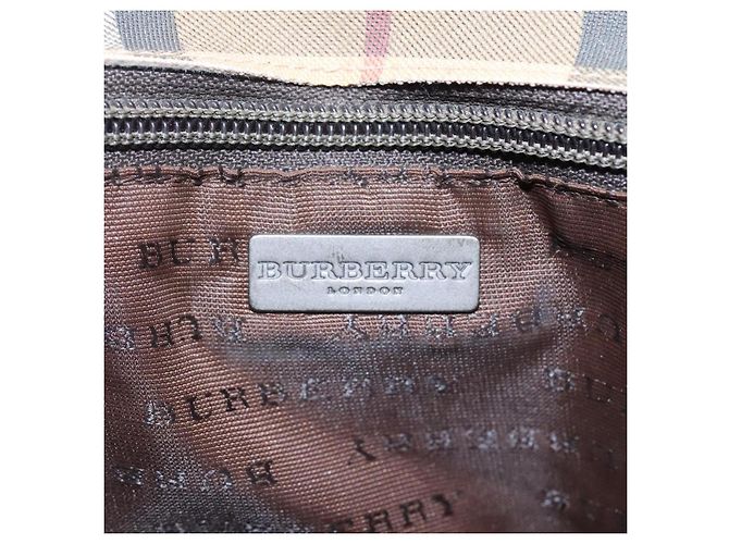 Borsa Tote Burberry Nova Check in PVC beige e marrone Auth BA619 - vista 15
