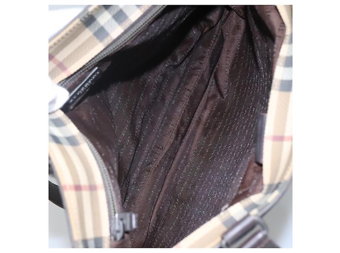 Borsa Tote Burberry Nova Check in PVC beige e marrone Auth BA619 - vista 16